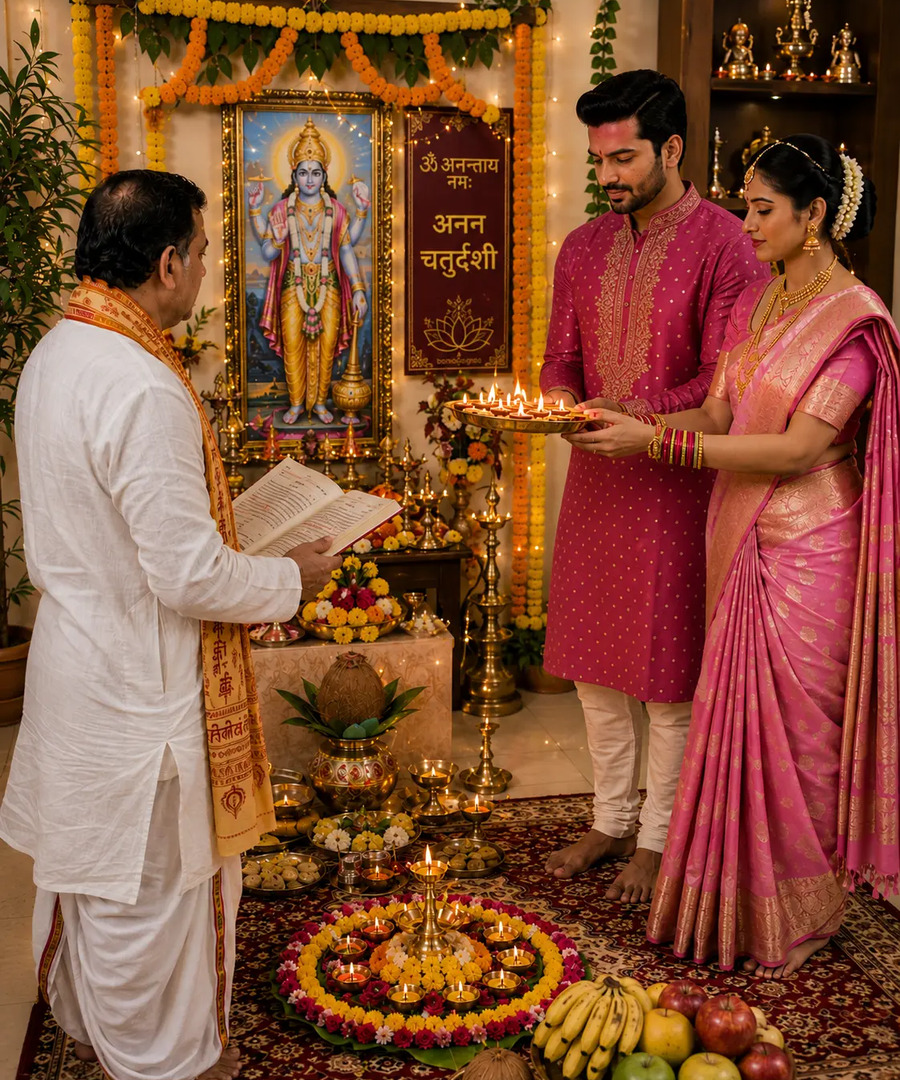 Anant Chaturdashi festival puja