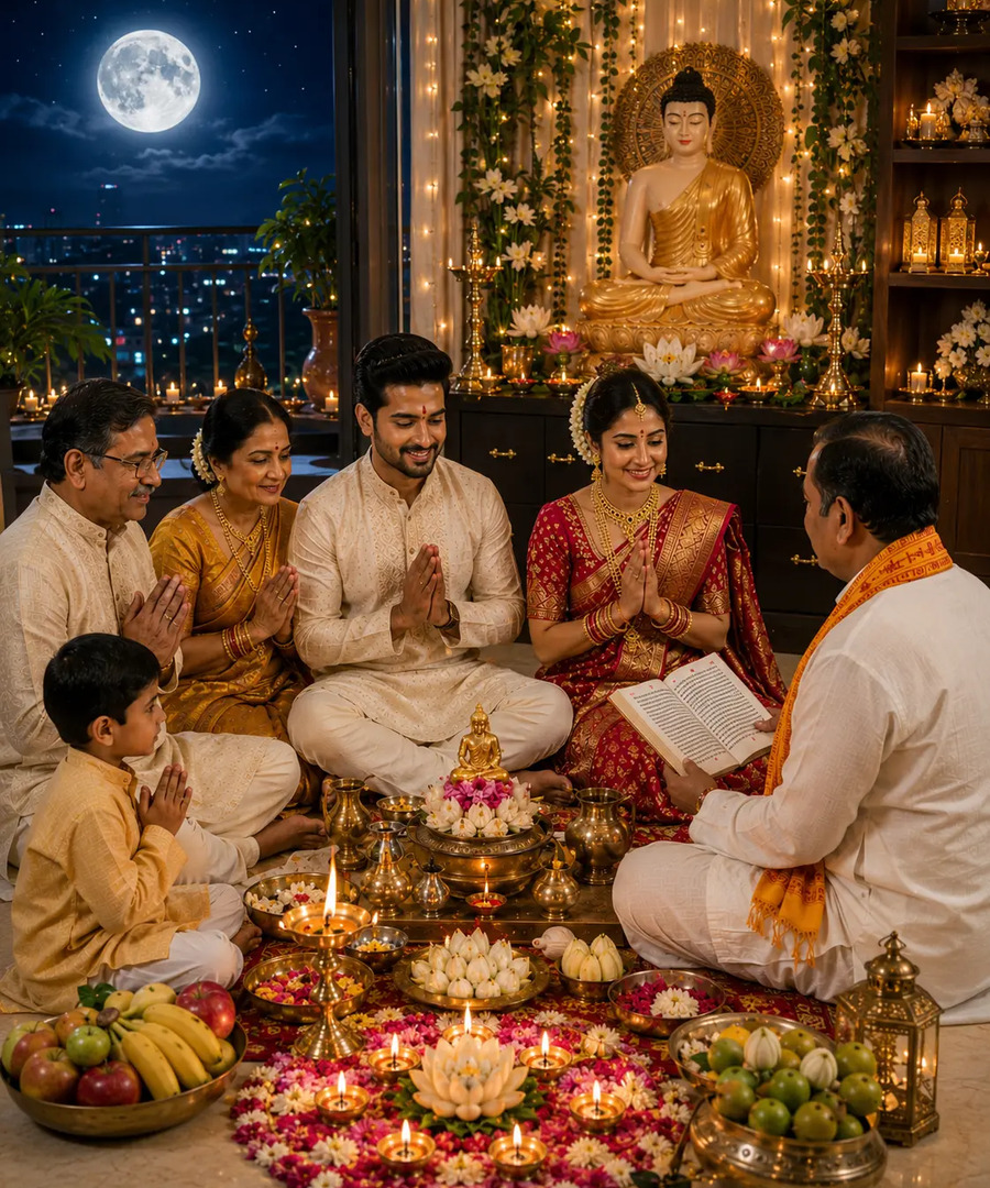 Buddha Purnima festival puja