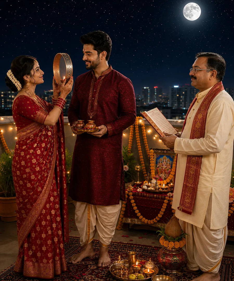 Karwa Chauth festival puja