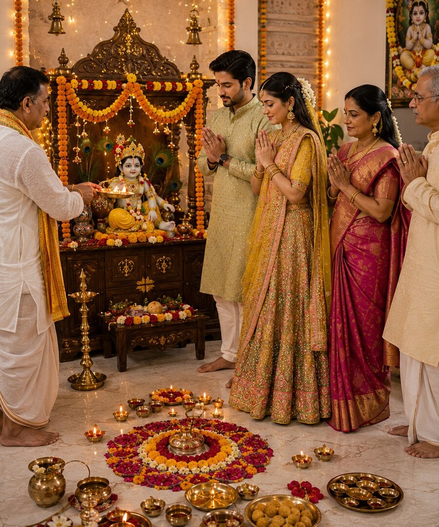 Krishna Janmashtami festival puja